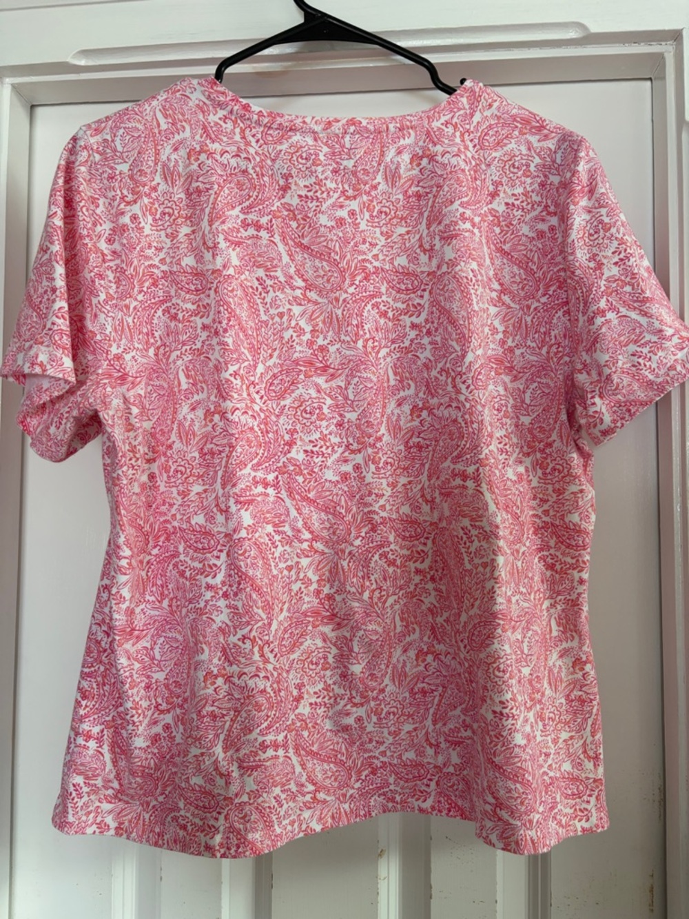Talbots Pink Paisley-Print Short Sleeve Tee - Picture 4 of 4